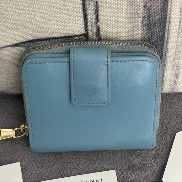 YSL COMPACT BLUE WALLET - Picture 4 of 13